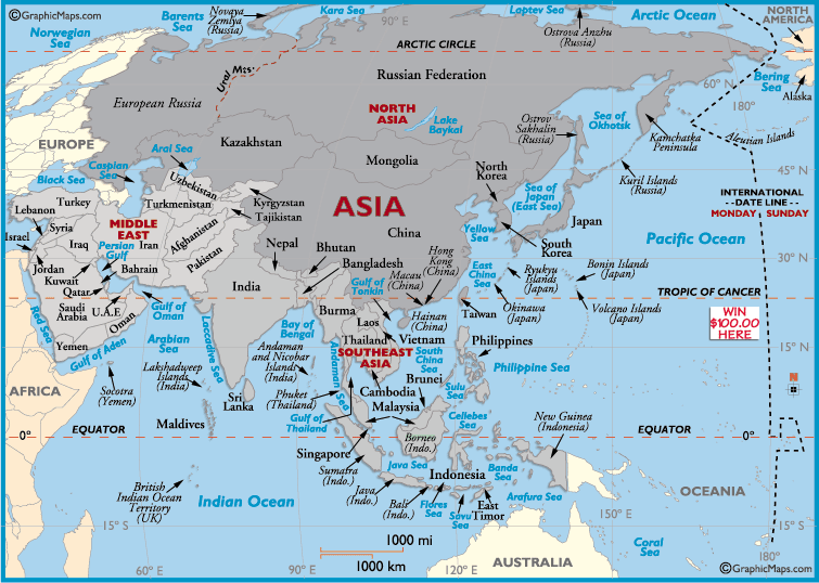 Introducing Asia: Close map .Asia sticks 